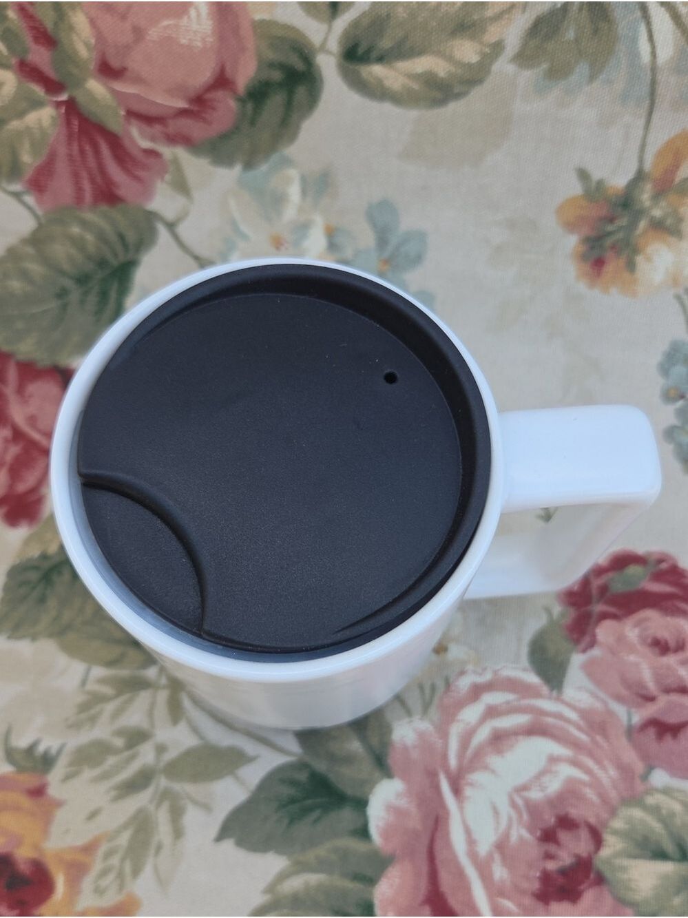 Starbucks White Ceramic Travel Mug with Black Base 14 Fluid Ounces - Picture 5 of 15